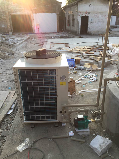 廣州一建2臺5P機10噸水工地宿舍空氣能熱水工程