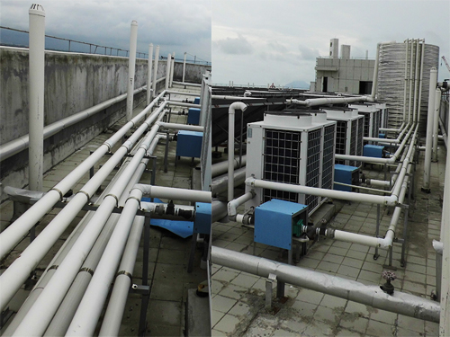 珠海三一重工工程熱水工程:太陽能+空氣能熱水工程